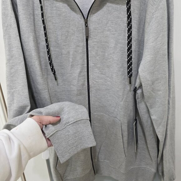 Kenneth Cole Men’s Zip Up Hoodie 2X Gray Full Zip Sweatshirt NWT Casual - Picture 5 of 11